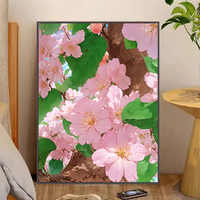 Peinture à l'huile personnalisée moderne de fleur de prunier Grande toile faite à la main Oeuvre d'art Décoration murale avec beau sujet de fleur