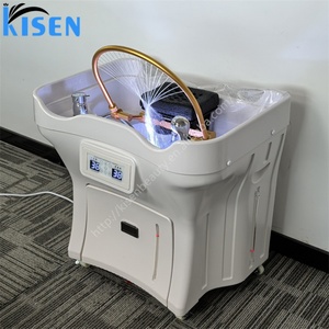 Bac à shampoing Kisen amovible avec réservoirs de spa pour la tête, circulation d'eau, lumière LED dorée/argentée en forme d'arche - Product Image 6