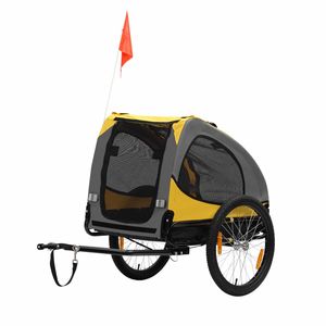 Remorque de vélo en acier 140x71x83cm, capacité 30kg, <span class=keywords><strong>pour</strong></span> bébé/animal de compagnie/transport de marchandises, chariot utilitaire pliable <span class=keywords><strong>pour</strong></span> les voyages en plein air - Product Image 3
