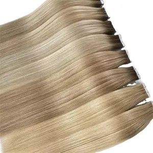 USA European Luxury Tape In Hair Extensions 100Human Hair Wholesale Balayage Invisible Natural Tape Ins Extensions Remy Raw Hair