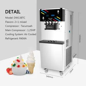 Maquina de Helado Comercial Bomba de Aire Mezclado Cascra de Acero Inoxidable precio de maquina de Helado Suave ice cream maker