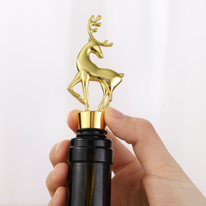 Deer Shaped Wine Stopper Gold Zinc Alloy Bottle <b>Seal</b> For Wine Preservation Gift - Product Image 2