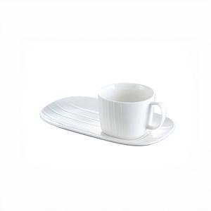 <b>Large</b> Capacity White Ceramic Coffee <b>Cup</b> With <b>Saucer</b> For Home Restaurant Hotel Use - Product Image 5