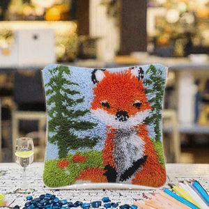 DIY personnalisé adulte-amical fait à la main fil Art Craft pré-imprimé toile jeter taie d'oreiller mignon Animal loquet crochet Kits dessin animé - Product Image 3