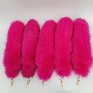 Deep Purple conception mignonne en gros queue de renard naturel/fée vraie fourrure de renard queue porte-clés - Product Image 6