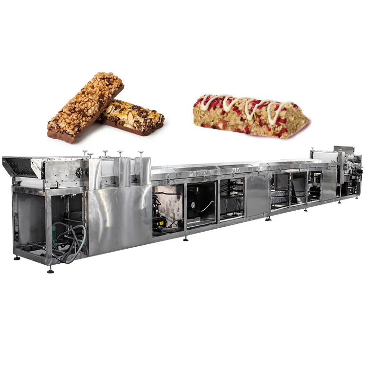 Energy Cereal And Grain Bar Proses Produksi Line Oat Protein Walnut Kernel Candy Bar-extrusora Forming Cut Machine