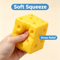 Produit phare : Jouet Squishy Carré en forme de Fromage, Boîte Mystère, Bloc de Construction, Croustillant, à Rebond Lent, Anti-stress, Sensoriel et Fidget