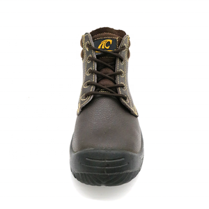 <span class=keywords><strong>Zapatos</strong></span> de seguridad industrial para hombre Protección Laboral forro de cuero placa media de acero con punta de acero antideslizante aceite marrón oscuro a Chile - Product Image 4