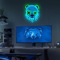 Enseigne néon LED Anime Ice Bear, alimentée par USB, luminosité réglable, décoration murale pour chambre, bar, pub, fête, man cave, entreprises automobiles, unique