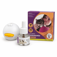Diffuseur avec imprimé personnalisé et formule calmant pour chats, recharge pour réduit l'anxiété, grattage, spray et cache les rayé