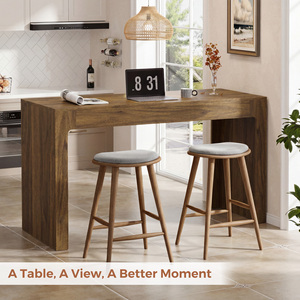 Multi-purpose <b>Bar</b> & Dining <b>Table</b> 55" High Wood Counter Desk Commercial Furniture for Restaurant Tavern & Catering Venues - Product Image 3