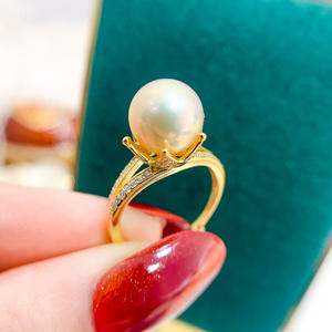 Anneau en argent S925, accessoire de fabrication de bijoux en perles, support pour perles rondes de 11 à 13 mm, design plume, modèle 10384 - Product Image 5