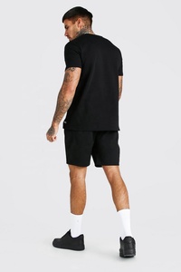 Conjunto de ropa deportiva para hombre, set corto de algodón liso, diseño OEM, venta al por mayor, 2 unidades, 2021 - Product Image 2