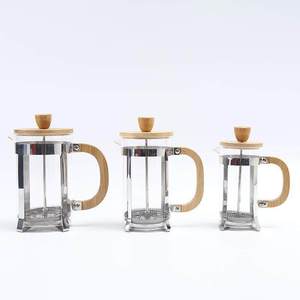 <span class=keywords><strong>Cafetière</strong></span> à piston en verre, fabrication directe usine, capacité 350ml/600ml, style moderne, <span class=keywords><strong>filtre</strong></span> en acier inoxydable, bois - Product Image 1