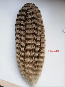Groothandel Water Wave Haak 30 Inch Deep Wave Twist Haar Synthetische Godin Vlechten Haar Golvend Ombre Blonde Haarverlenging
