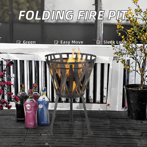Brasero Cuadrado Portátil de Metal Plegable de Alta Resistencia con Recubrimiento en Polvo, Ecológico y Moderno para Exteriores - Product Image 2