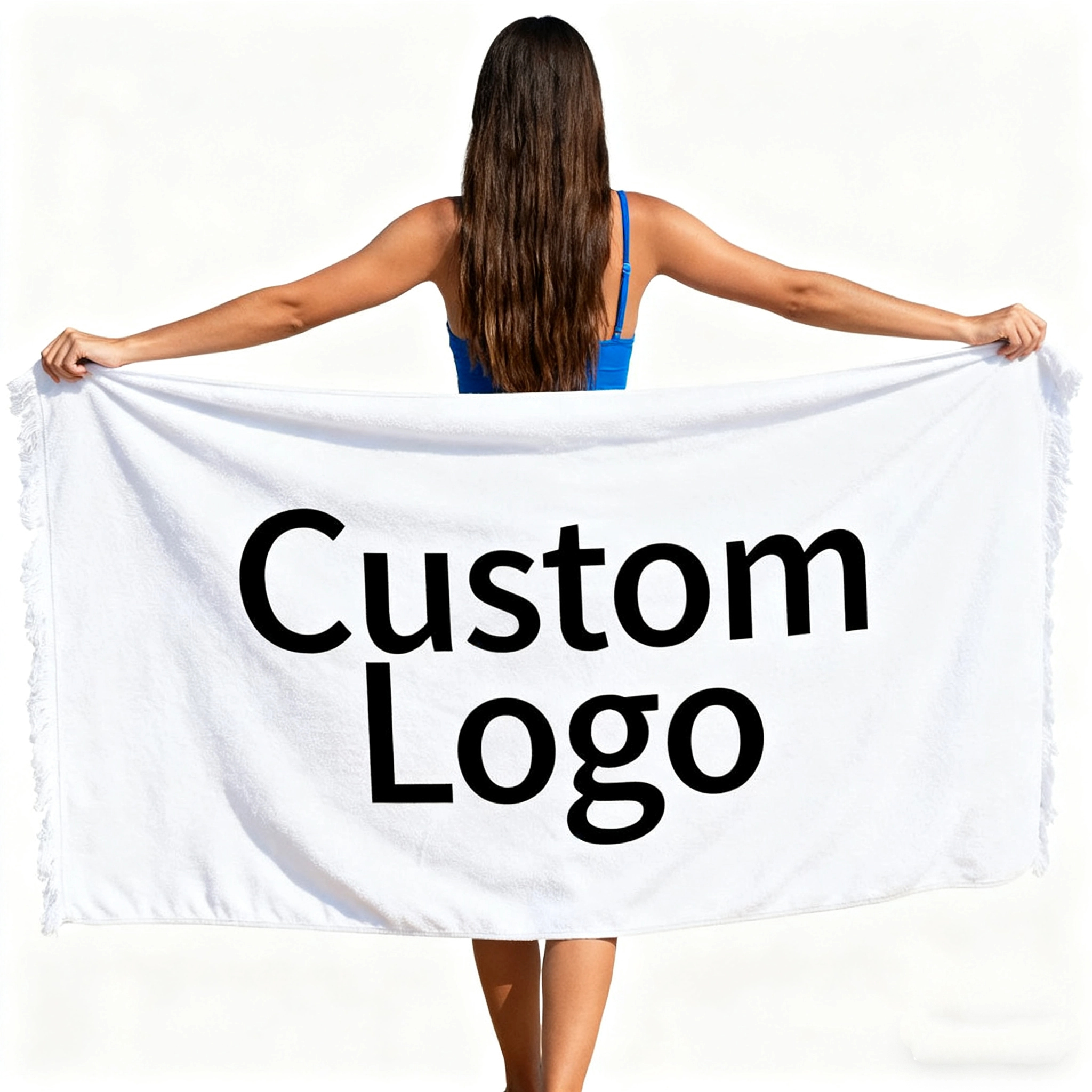Custom logo Print Microfiber Suede Sand Free Quick Dry Fit Luxury Lightweight Beach Towel with logo
