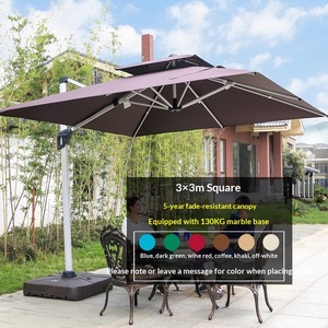 Parasol d'extérieur en alliage d'aluminium à ouverture par poulie, modèle <span class=keywords><strong>Venise</strong></span>, rayon de 1,5 m, inclinaison rotative, grand modèle pour cour de villa - Product Image 6