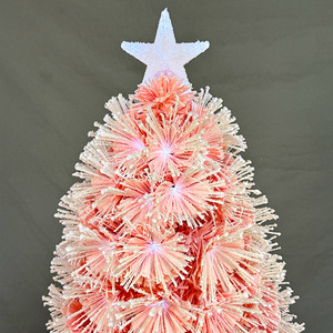 Árbol de Navidad de Fibra Óptica con Flores de <span class=keywords><strong>Ciruelo</strong></span> en PVC Rosa y Luces LED Blancas - Product Image 3