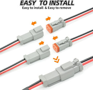 Aangepaste Auto Kabelboom Assemblage Deutsch Dt Serie 2-Pins Connector DT06-2S Pbt 600V Nominale Vertinde Koperen Geleiders - Product Image 4