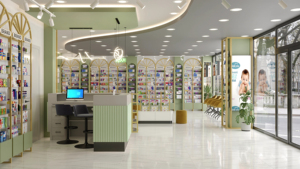 Modern Pharmacy Store Interior Design Custom LED Display Cabinet Drugstore Furniture Retail Shopfitting - Product Image 6