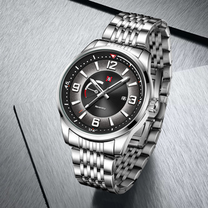 Relojes de Pulsera para Hombre <span class=keywords><strong>N981</strong></span> Never Stop Luminous Calendar Date Quartz, Caja de Acero Inoxidable Negra, Azul y Plateada, Resistentes al Agua - Product Image 2