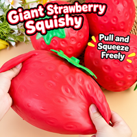 Jouet à presser en forme de fruit, fraise, avec forme malléable et boîte de présentation