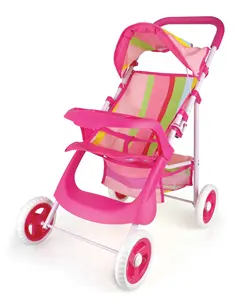 Wandelwagen Pop Met Verstelbare Handgreep En Baby-autozitje Pop Accessoires Speelgoed