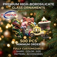 Fabricant de boules de Noël en verre borosilicate, thème 'California Candy Wreath', pour décoration de sapin, cadeau, vente en gros OEM