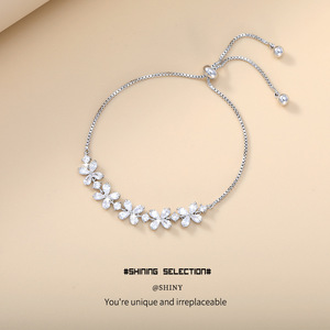 High Quality <b>Copper</b> 5A Zircon Pull <b>Bracelet</b> For Women A Versatile <b>Bracelet</b> Suitable For Ladies - Product Image 2