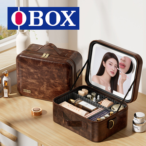Sac de toilette OBOX avec miroir HD 3 couleurs pour les artistes des ongles, organiseur de rangement pratique pour les visites de clients - Product Image 2