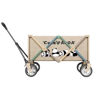 Carrito de Compras Plegable de Metal con 4 Ruedas, Diseño de Panda, para Exteriores, Color Marrón, Capacidad de 300 Jin - Product Image 1
