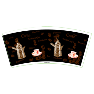 Funda de papel para vaso de café, diseño rojo y negro con granos de café, desechable, de pared simple, para bebidas calientes - Product Image 3