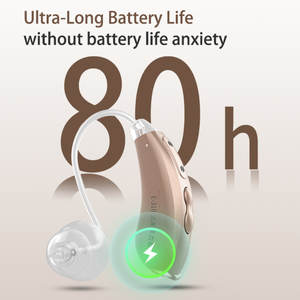 En stock RIC Ear Behind-The-Ear BTE Audífonos Batería para personas mayores Batería de larga duración 80 horas Amplificador de dispositivo de sonido - Product Image 3