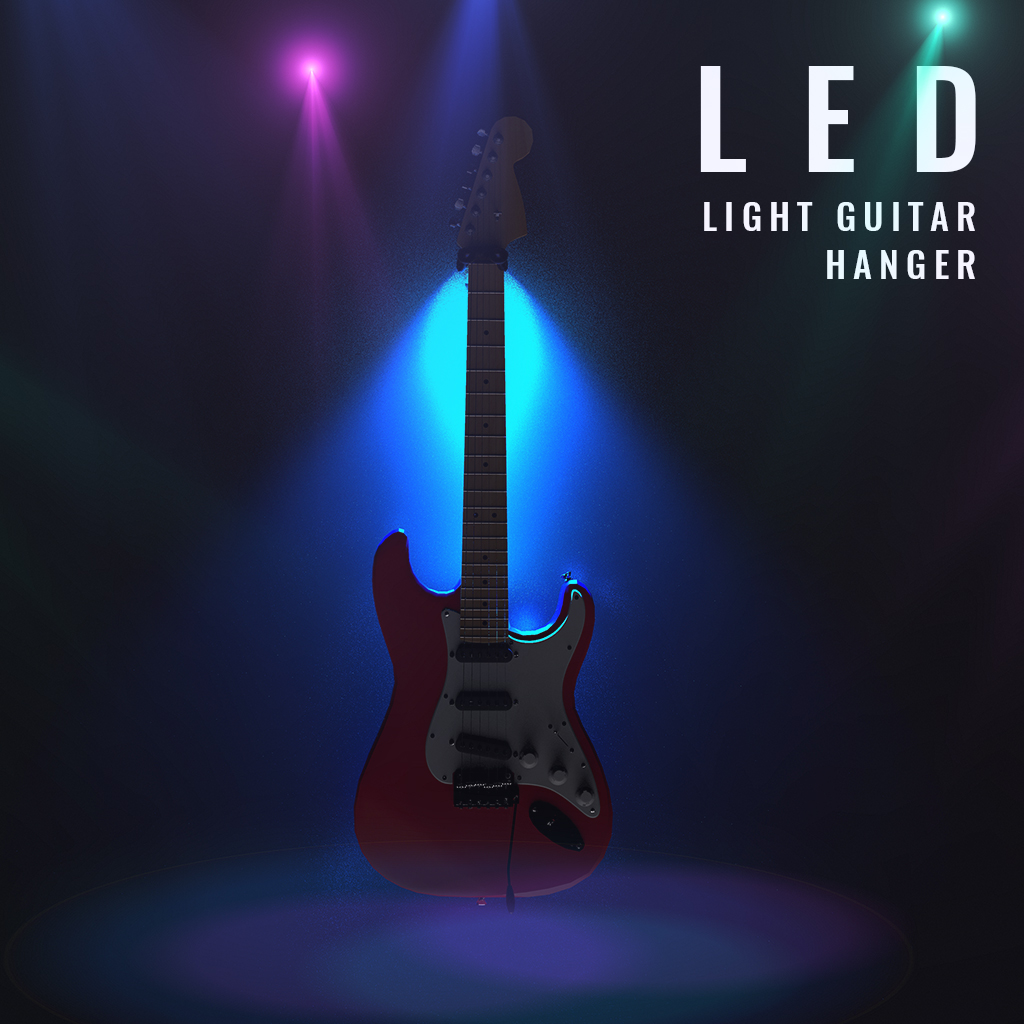 Soporte De Pared RGB Para Guitarra Con Mando A Distancia - Iluminación Colorida Para Guitarras Eléctricas, Acústicas, Bajos, Ukeleles Y Más