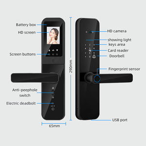 带摄像头的数码图亚无线视频智能门锁 - Product Image 1
