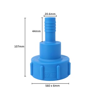 Adaptateur pour réservoir IBC S 60 X 6 vers 1/2, 3/4, 1, 1.2, 1.5, 2 pouces, raccord de réservoir d'eau en plastique, raccord réducteur pour fût IBC avec joint - Product Image 3