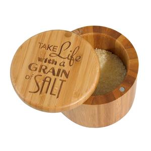 Bamboo Spice <b>Jar</b> With Lid Cylindrical Wooden <b>Storage</b> Container <b>For</b> Solid Seasonings <b>Kitchen</b> Condiment Holder - Product Image 1