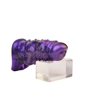 YOCY <b>Dildo</b> Condom Hollow Collar Sperm-locking Contraceptive Condom Male Masturbation Silicone Soft Cup - Product Image 6