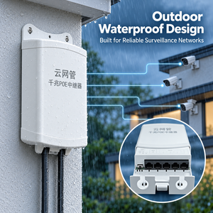 Extender PoE Gigabit a 5 Porte Gestito da Cloud, Ripetitore PoE Esterno 48V 10/100/1000Mbps 1 Ingresso 4 Uscite PoE per Access Point e Telecamere IP - Product Image 4