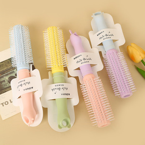 Brosse à cheveux ronde colorée en nylon pour boucler, lisser et coiffer les franges, en forme de poire, pour boucles vers l'intérieur - Product Image 4