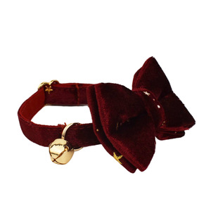 Collier élégant en velours pour <span class=keywords><strong>chat</strong></span> et chien, assorti d'un nœud papillon détachable et d'une clochette, accessoire décoratif mignon pour le cou des chats et des chiens - Product Image 3