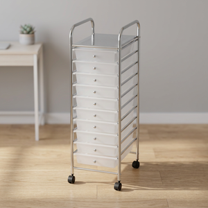 10-tier Storage Trolley Model FLF002-10-WHT Taiwan Origin 5cm Dimensional Tolerance Weight Tolerance 2kg - Product Image 2