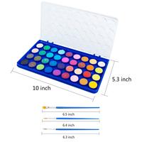 Palette de peintures à l'aquarelle avec pinceau, ensemble de 16 couleurs pour adultes et enfants, fournitures d'art pour débutants et professionnels