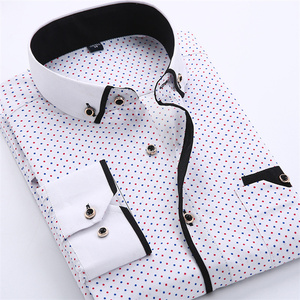 Nouvelle <span class=keywords><strong>chemise</strong></span> habillée décontractée pour <span class=keywords><strong>homme</strong></span>, coupe ajustée, manches longues, imprimée, légère et fine - Product Image 2