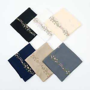<span class=keywords><strong>Hijab</strong></span> in Chiffon alla Moda, Sciarpa Lunga con Ricamo Floreale, Turbante Islamico per Ramadan, Copricapo 170*70cm - Product Image 6