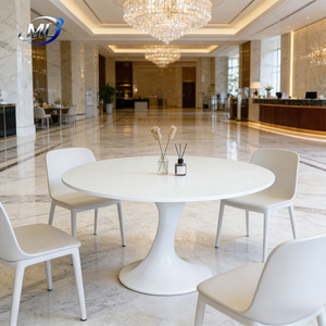 Table à manger ronde en fibre de verre de luxe personnalisable moderne pour la maison, la villa, l'hôtel, la salle à manger, utilisation de meubles - Product Image 1