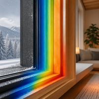 Ventana de Madera Revestida de Aluminio para Viviendas, con Sistema de Triple Sellado y Reducción de Ruido de 45dB, Cerradura Multipunto Importada de Alemania