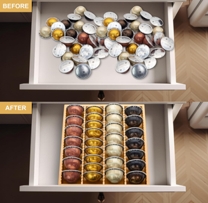 Organizador de Bambú Reutilizable para Cápsulas de <span class=keywords><strong>Nespresso</strong></span> <span class=keywords><strong>Vertuo</strong></span> y Vertuoline, con Color Personalizado, para Almacenamiento de Cápsulas de Café en la Encimera - Product Image 2