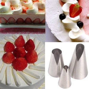 Stainless Steel V-Shaped Piping Tip Set For Cake Decorating And Cookie Making 3 Sizes Included - Product Image 3